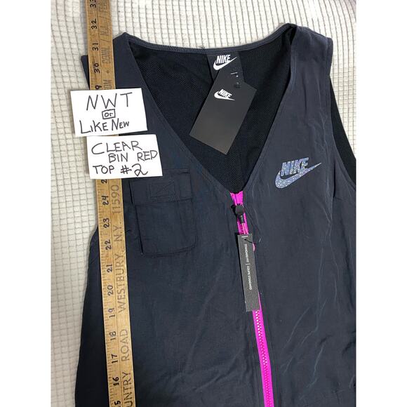 Nike Med Women's Sportswear Icon Clash Romper Black Pink CJ2291-010 AUTHENTIC - Picture 4 of 12